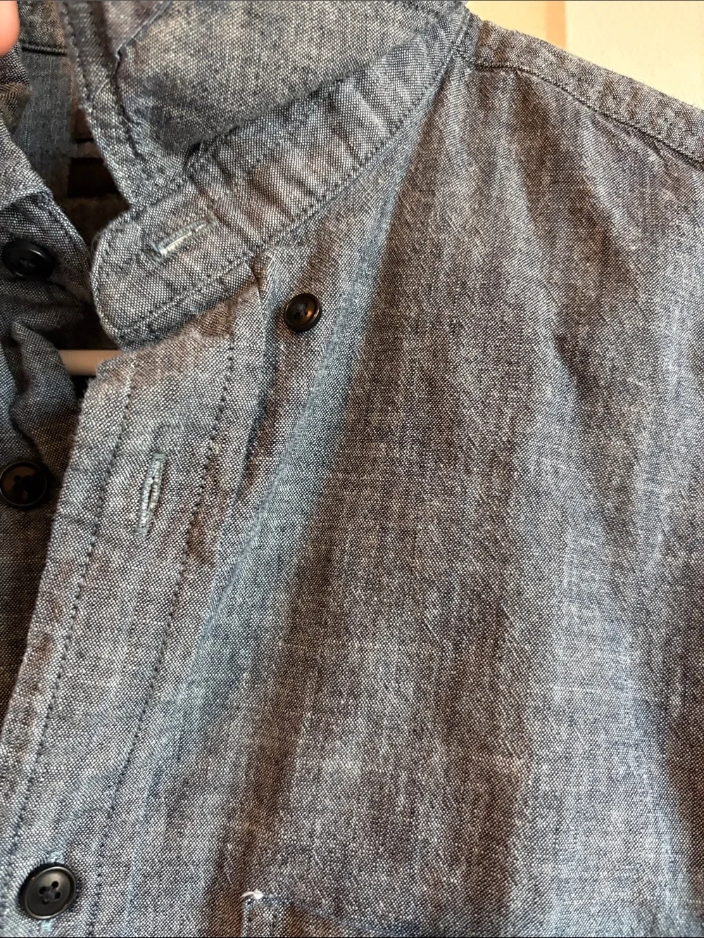 MENS- Size M- Banana Republic Grey Chambray button-down shirt